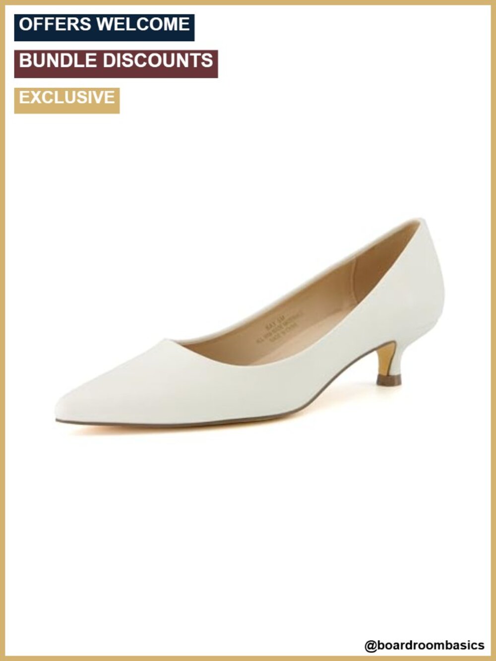 Women's Pointed Toe Kitten Heel Pumps with Memory Foam